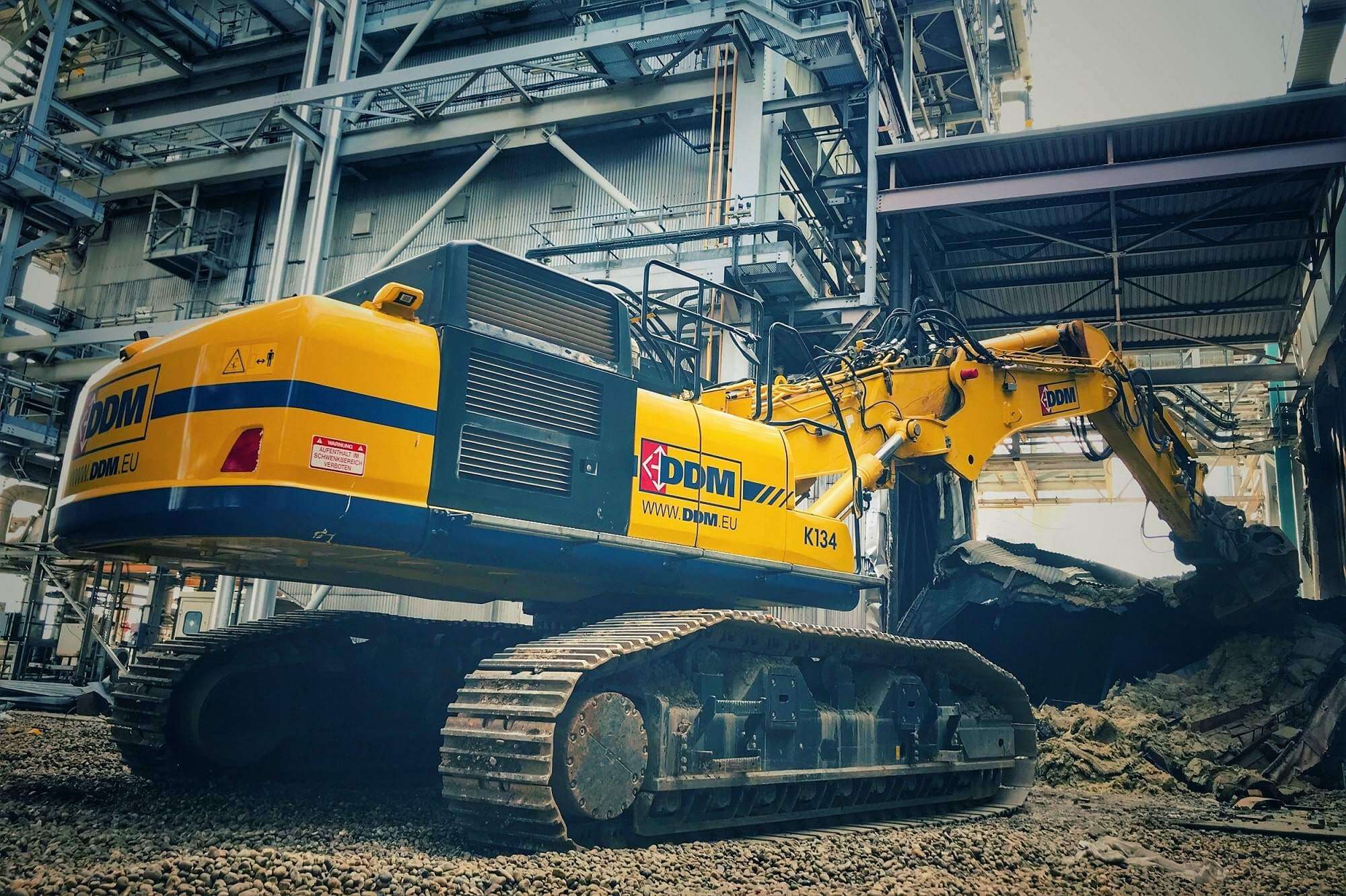 a demolition excavator